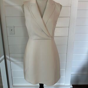 Theory Cream Sleeveless Mini Dress